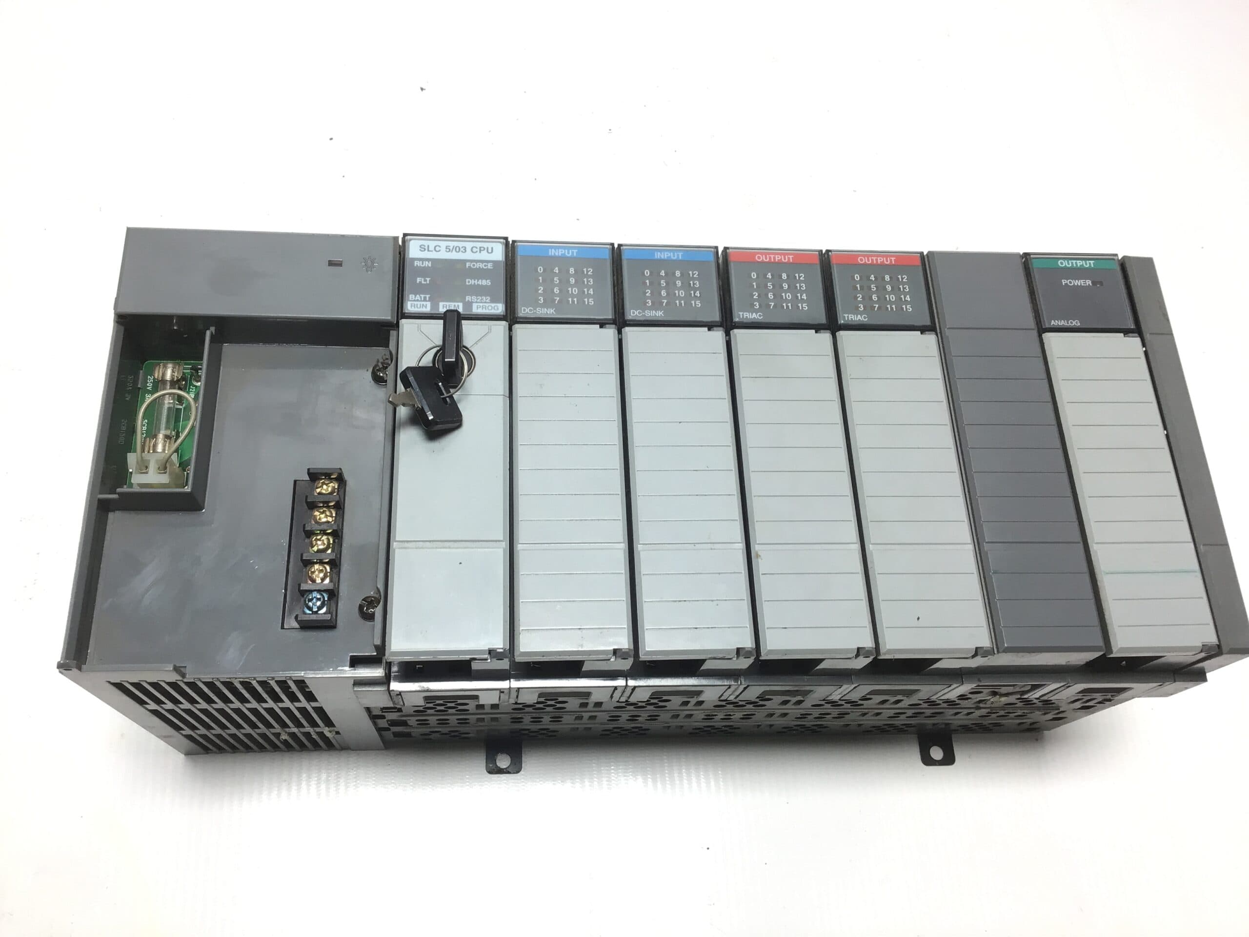 Modular PLC system — CPU + I/O chassis