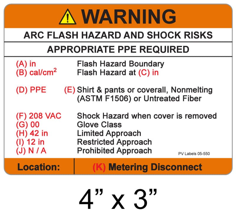 Field-ready arc flash equipment labels